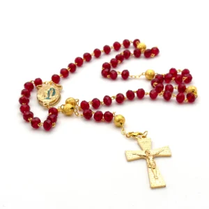 Chapelet de Lourdes perles rouges