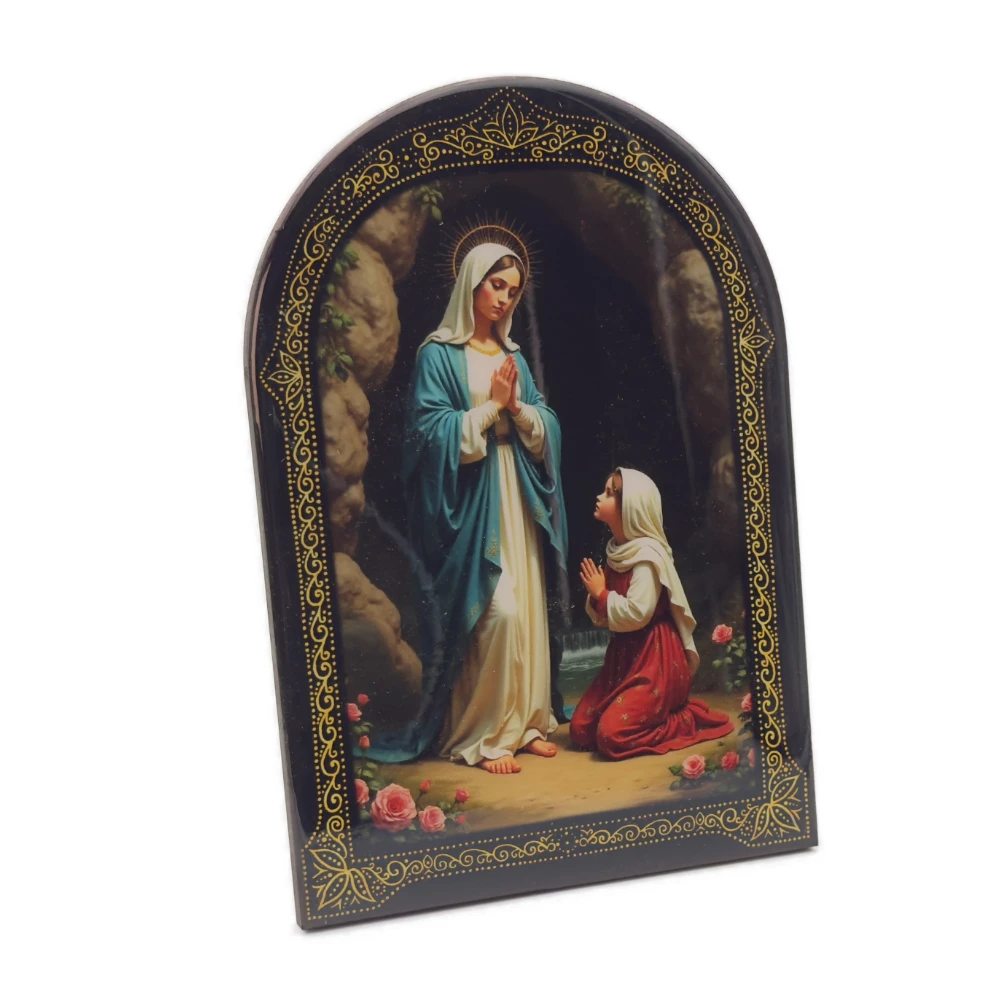 Cadre laqué l'apparition de Lourdes