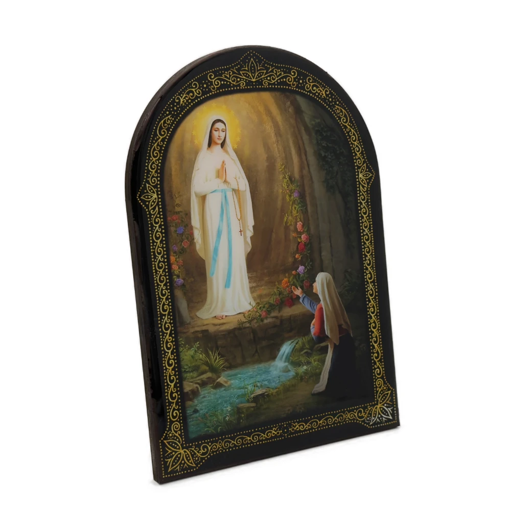 Cadre laqué l'apparition de Lourdes