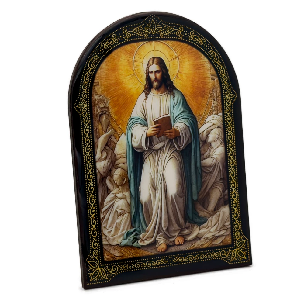 Cadre religieux en bois verni – Jésus christ