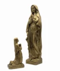 Coffret “Apparition de Lourdes” – Statues Notre-Dame de Lourdes et Sainte Bernadette –  Finition bronze