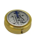 Custode dorée avec calice eucharistique et monogramme IHS