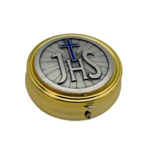 Custode dorée avec calice eucharistique et monogramme IHS