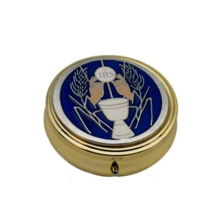 Custode dorée avec calice eucharistique et monogramme JHS