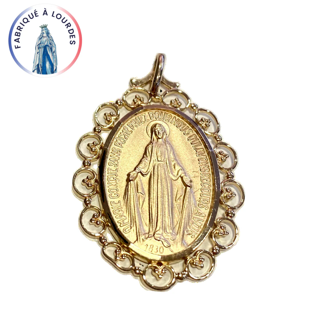 Médaille Miraculeuse Plaqué or – 23 mm - Fabrication Lourdes