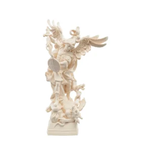 Statue Bois naturel Saint Michel Archange