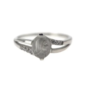 Bague Vierge Marie – Argent & Strass Latéraux