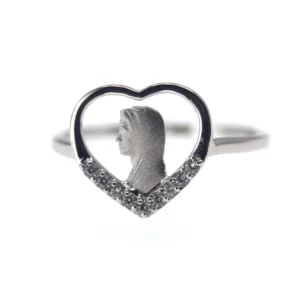 Bague Cœur Vierge Marie en Argent – Délicatesse & Protection