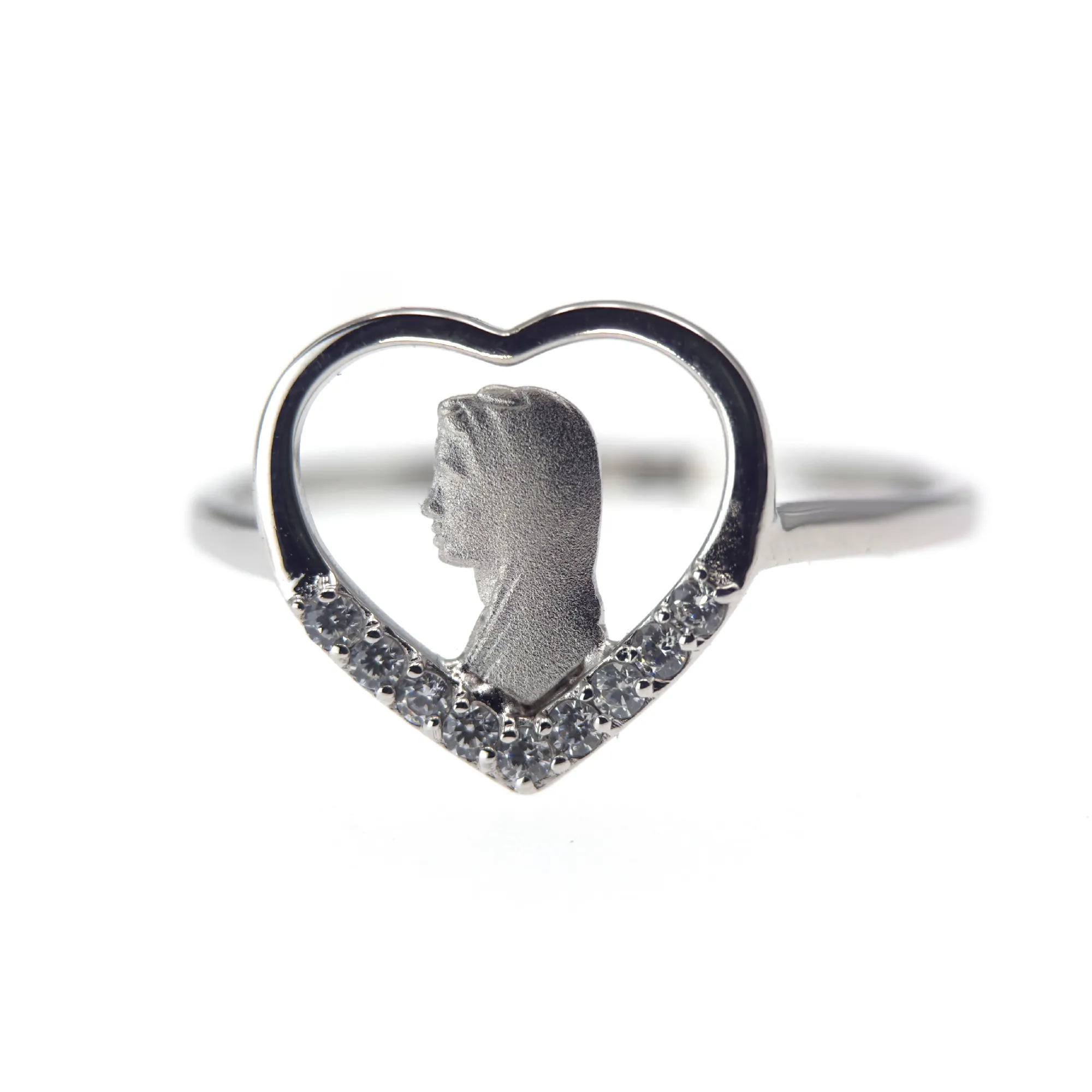 Bague Cœur Vierge Marie en Argent – Délicatesse & Protection