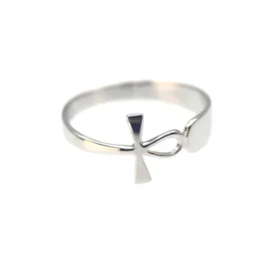Bague Croix Ankh – Argent massif