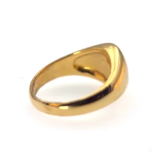 Bague chevalière ovale noire en plaqué or 18 carats