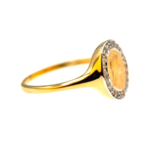 Bague Vierge Marie Strass – Plaqué Or 18 Carats