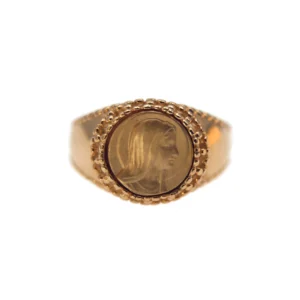Bague Médaille Vierge Marie – Plaqué Or 18 Carats