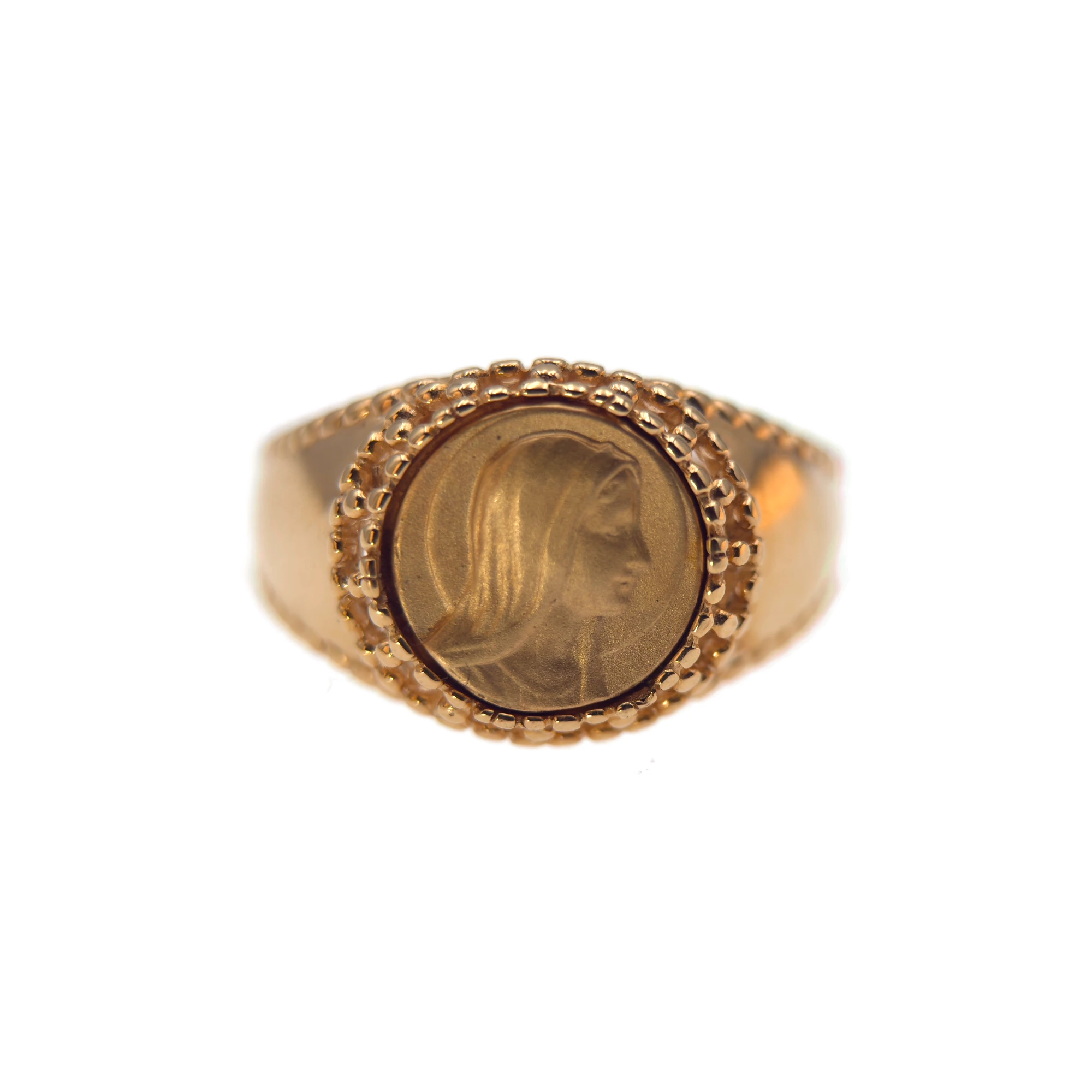 Bague Médaille Vierge Marie – Plaqué Or 18 Carats