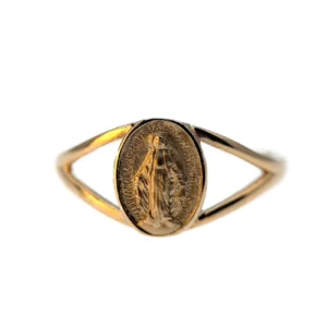 Bague Médaille Miraculeuse – Plaqué Or 18 Carats