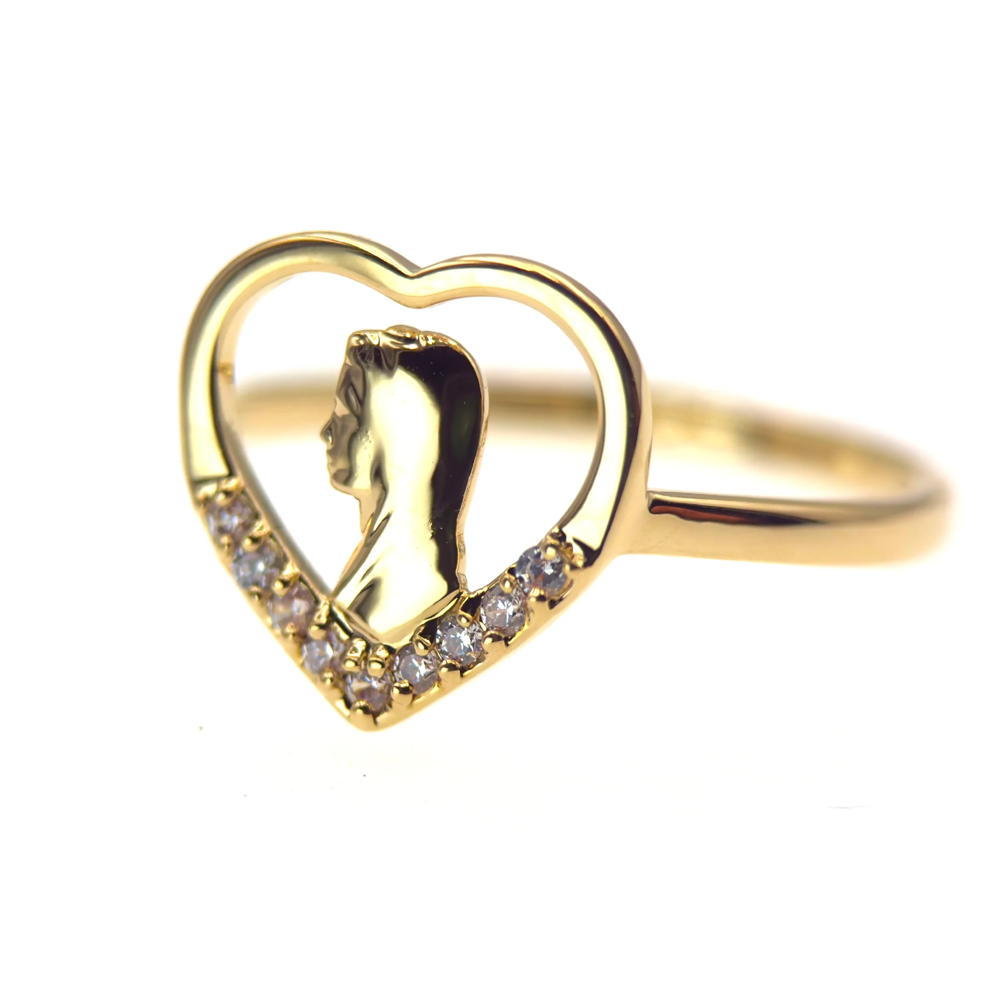 Bague Cœur Vierge en Plaqué or 18 carats