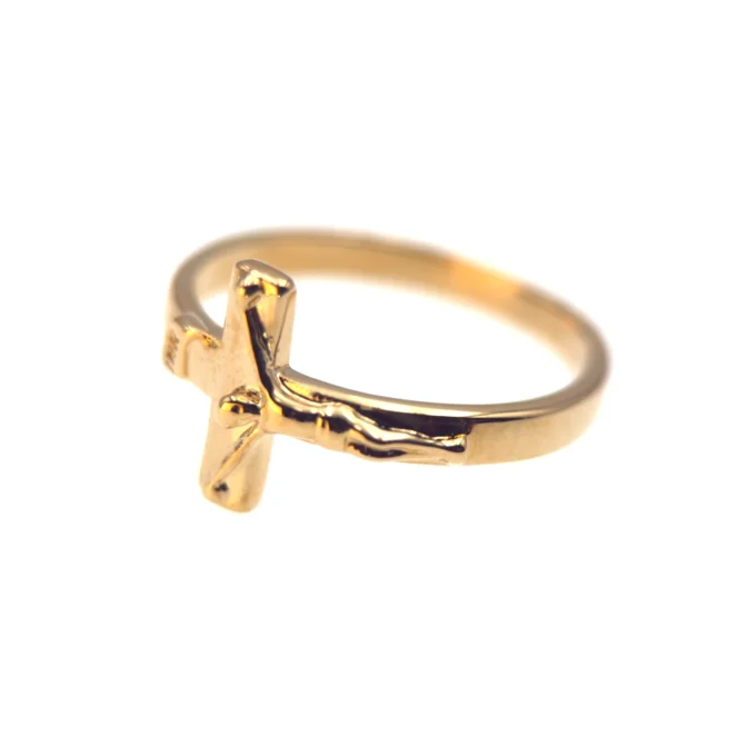 Bague Crucifix – Plaqué Or 18 Carats