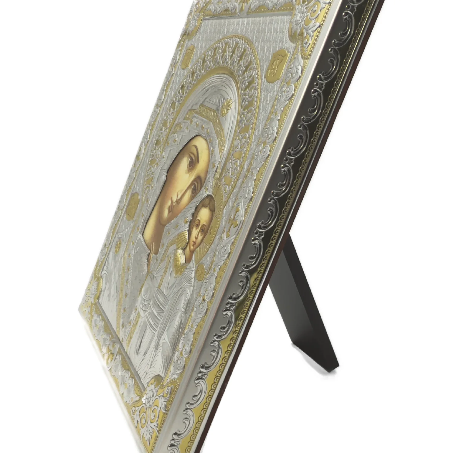 Icône Sainte famille – Finition Miro Silver et dorures - Bois – Image 2