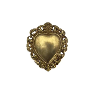 Ex-voto cœur doré – style baroque – 12 cm
