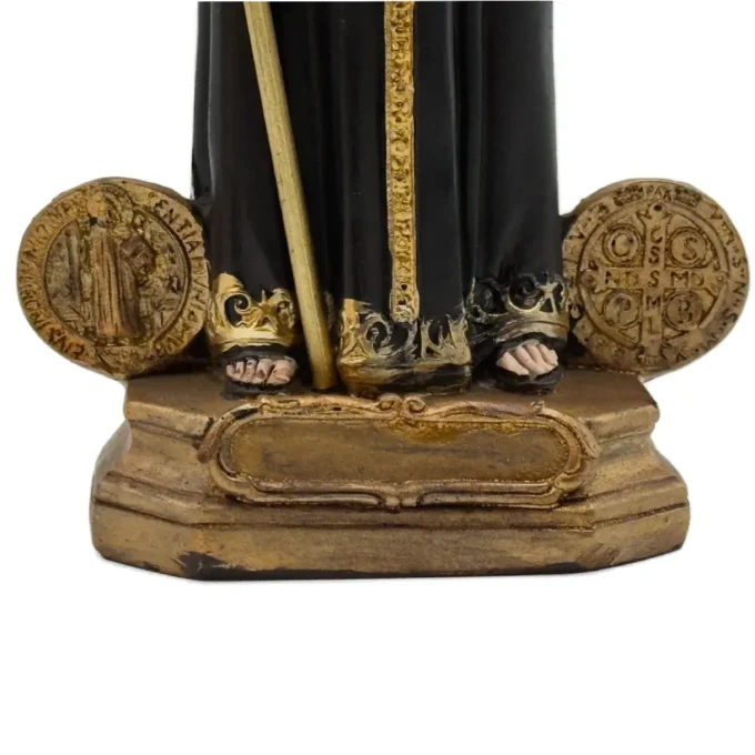 Statue de Saint Benoît en résine – 20 cm