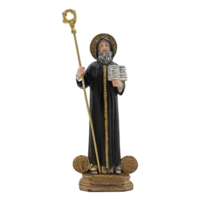 Statue de Saint Benoît en résine – 20 cm