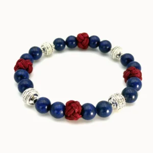 Bracelet "Marie qui défait les Nœuds" – Lazurite & Nœuds Rouges