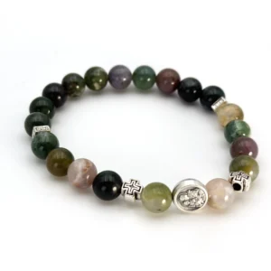 Bracelet Chapelet Saint Joseph – "Force & Sérénité" – Onyx et Agate Indienne