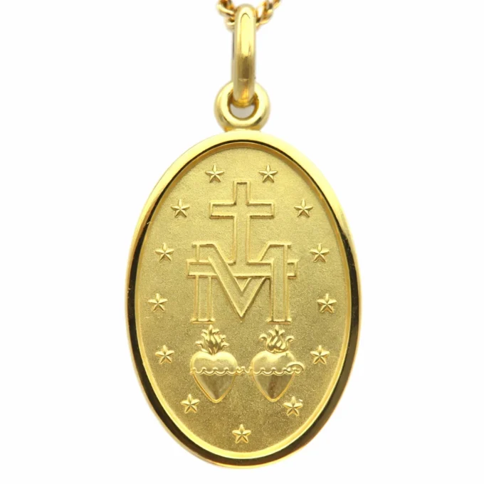 Verso de la Médaille Miraculeuse en or