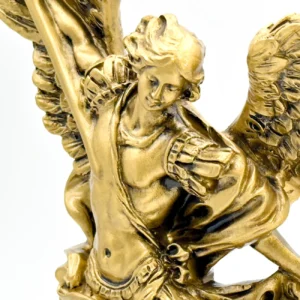 Statue Saint Michel Archange en résine – Finition bronze