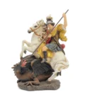 Statue Saint Georges en résine – Terrassant le dragon – Protection et courage