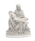 Statue Religieuse La Pietà (Vierge de Pitié) - Poudre de Marbre & Socle Marbre - 25 cm