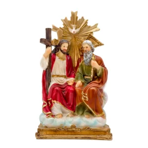 Statue Religieuse La Sainte Trinité (Père, Fils et Saint-Esprit) - Résine Peinte - 20 cm