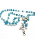 Chapelet Dévotionnel Notre-Dame de Lourdes - Agate Givrée (Agata Fosca) et Eau Miraculeuse