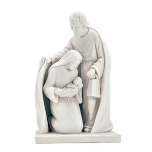 Statue Sainte Famille Résine et Poudre de Marbre – Socle Marbre