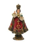 Statue Enfant Jésus de Prague en résine – 15 cm – Finition richement décorée