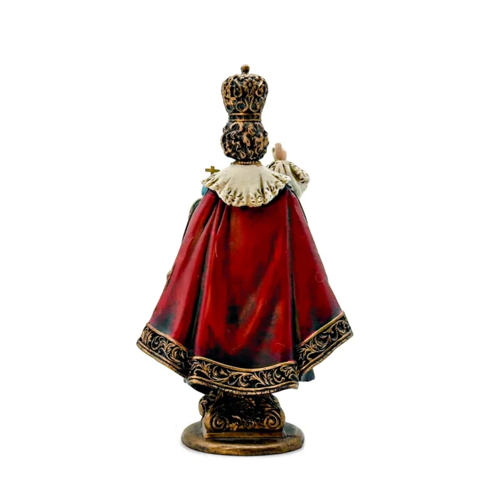 Statue Enfant Jésus de Prague en résine – 15 cm – Finition richement décorée