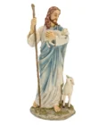 Statue du Christ Bon Pasteur avec agneau – résine –
