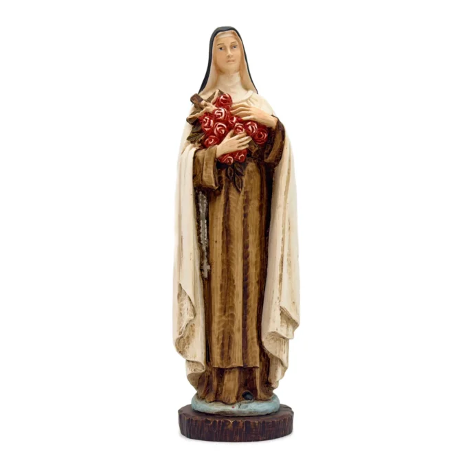 Statue Sainte Thérèse de Lisieux – Résine – 25 cm – Finition patinée