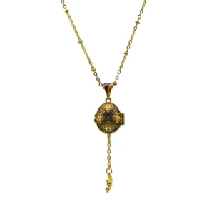 Collier Pendentif "Œuf Impérial" Mosaïque d'Or et Secret d'Ange