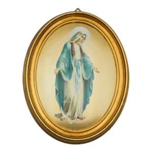 Cadre ovale Vierge Marie – Immaculée Conception – cadre ovale doré