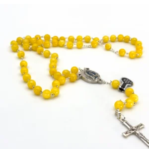 Chapelet Agate Jaune et Eau de Lourdes