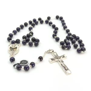 Chapelet Pierre de Sable Bleu et Eau Miraculeuse - Notre-Dame de Lourdes