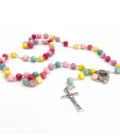 Chapelet Dévotionnel Notre-Dame de Lourdes - Agate Multicolore (Multicolor Agate) & Eau Miraculeuse