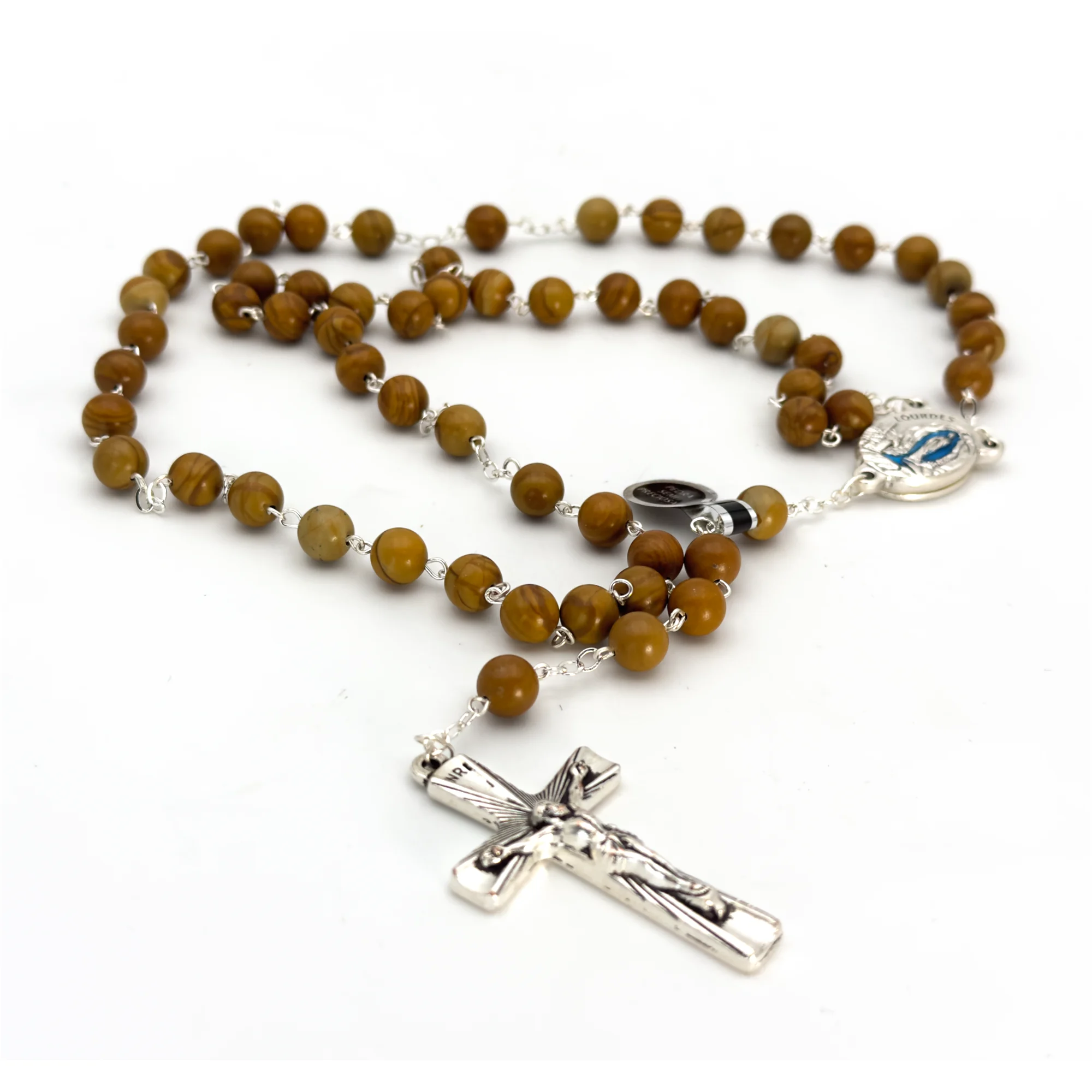 Chapelet Jaspe Amarello (Jaspe Jaune) et Eau Miraculeuse