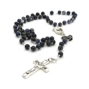 Chapelet Dévotionnel Notre-Dame de Lourdes - Sodalite Bleue (Sodalite Azul) & Eau Miraculeuse