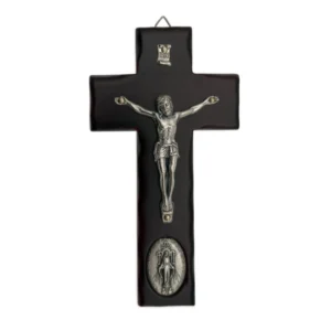 Crucifix mural avec médaille miraculeuse