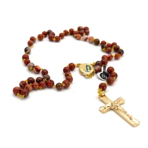 Chapelet en Jaspe Sarder – Chapelet en pierre naturelle rouge