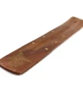 Porte-Encens Réglette en Bois - Motif Saint Michel Archange et Étoiles Dorées pour Bâtonnets