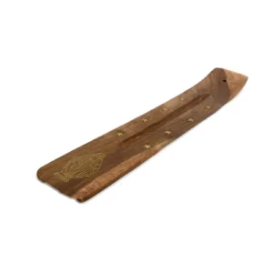 Porte-Encens Réglette en Bois - Motif Vierge Marie et Étoiles Dorées pour Bâtonnets