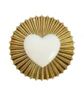 Ex-Voto Mural Rond "Cœur Solaire" Rayonnant - Décoration Spirituelle Lumineuse (15,5 cm)